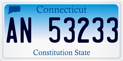 CT license plate AN53233