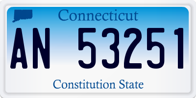 CT license plate AN53251