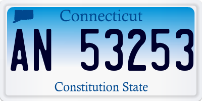 CT license plate AN53253