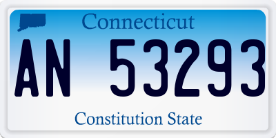 CT license plate AN53293