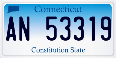 CT license plate AN53319