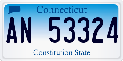 CT license plate AN53324