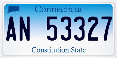 CT license plate AN53327