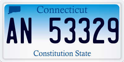 CT license plate AN53329