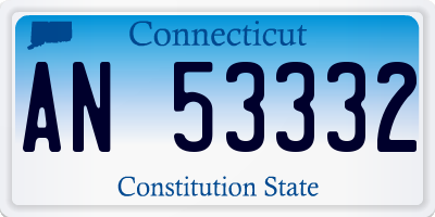 CT license plate AN53332