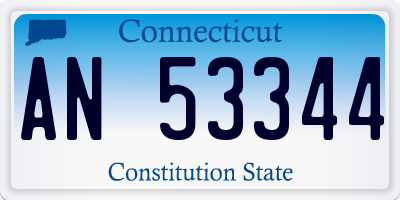 CT license plate AN53344