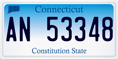 CT license plate AN53348