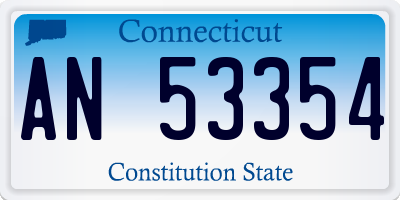 CT license plate AN53354