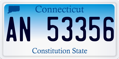 CT license plate AN53356