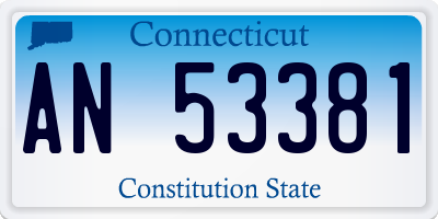 CT license plate AN53381