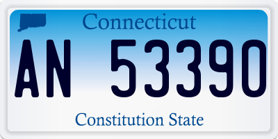 CT license plate AN53390