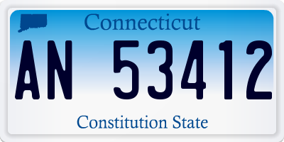 CT license plate AN53412