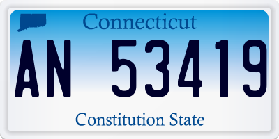 CT license plate AN53419