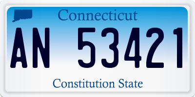 CT license plate AN53421