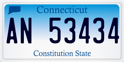 CT license plate AN53434