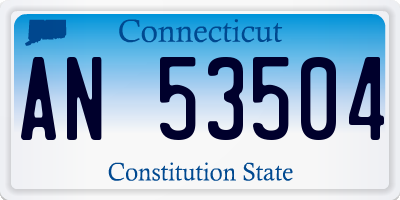 CT license plate AN53504