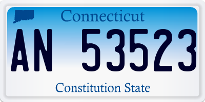 CT license plate AN53523