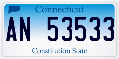 CT license plate AN53533