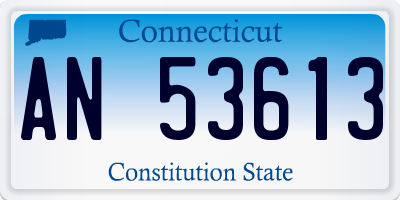 CT license plate AN53613