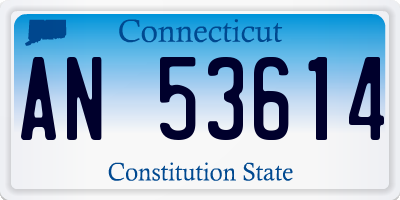 CT license plate AN53614