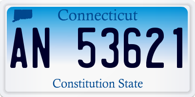 CT license plate AN53621