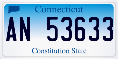 CT license plate AN53633