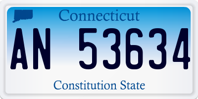 CT license plate AN53634