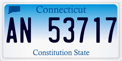 CT license plate AN53717