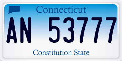 CT license plate AN53777