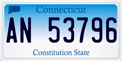 CT license plate AN53796