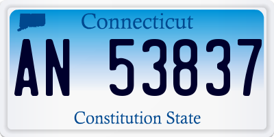 CT license plate AN53837