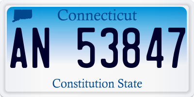 CT license plate AN53847