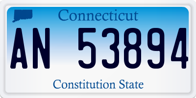 CT license plate AN53894