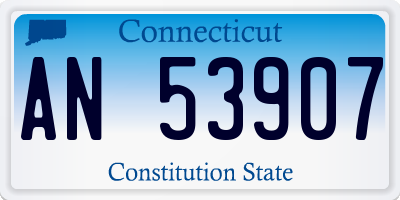 CT license plate AN53907