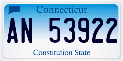 CT license plate AN53922