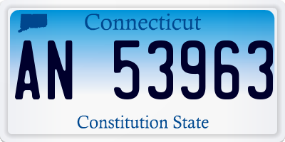 CT license plate AN53963