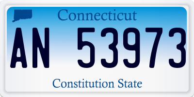 CT license plate AN53973