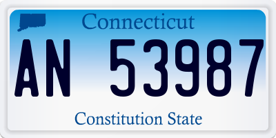 CT license plate AN53987