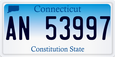 CT license plate AN53997