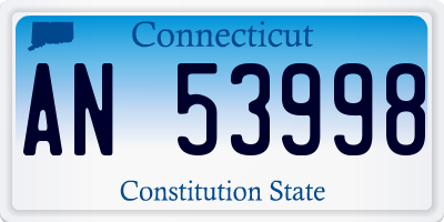 CT license plate AN53998