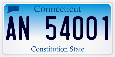 CT license plate AN54001