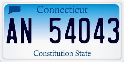 CT license plate AN54043