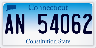 CT license plate AN54062