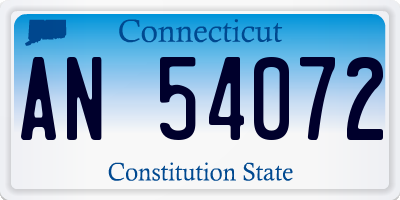 CT license plate AN54072