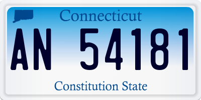 CT license plate AN54181
