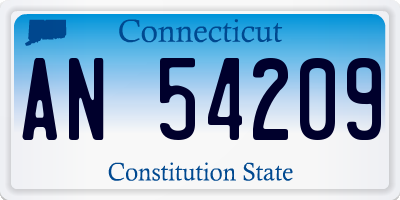 CT license plate AN54209