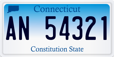 CT license plate AN54321