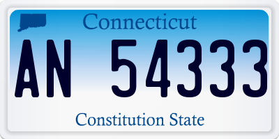 CT license plate AN54333