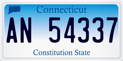 CT license plate AN54337
