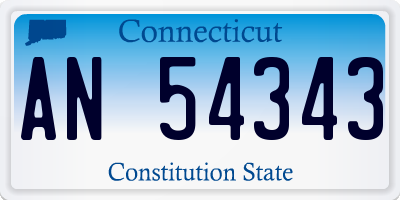 CT license plate AN54343
